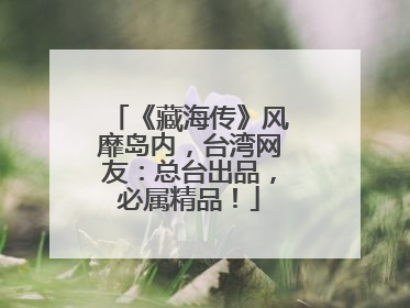 《藏海传》风靡岛内，台湾网友：总台出品，必属精品！