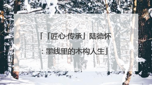 「匠心·传承」陆德怀：墨线里的木构人生