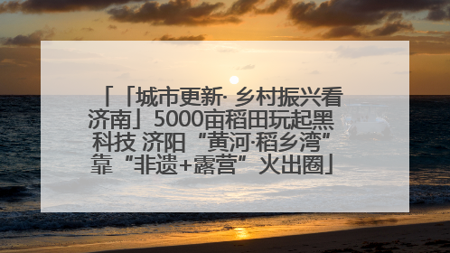 「城市更新· 乡村振兴看济南」5000亩稻田玩起黑科技 济阳“黄河·稻乡湾”靠“非遗+露营”火出圈