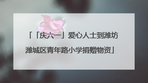 「庆六一」爱心人士到潍坊潍城区青年路小学捐赠物资