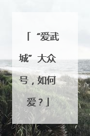 “爱武城”大众号，如何爱？
