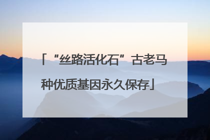 “丝路活化石”古老马种优质基因永久保存