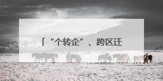 “个转企”、跨区迁移 新规破解小生意的“老大难”问题