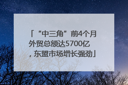 “中三角”前4个月外贸总额达5700亿，东盟市场增长强劲