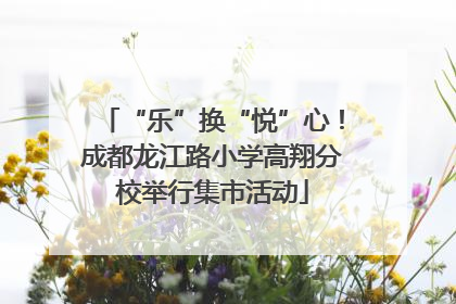 “乐”换“悦”心！成都龙江路小学高翔分校举行集市活动