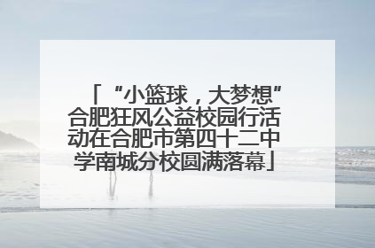 “小篮球，大梦想”合肥狂风公益校园行活动在合肥市第四十二中学南城分校圆满落幕