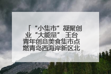 “小集市”凝聚创业“大能量” 王台青年创意美食集市点燃青岛西海岸新区北部新城夜经济