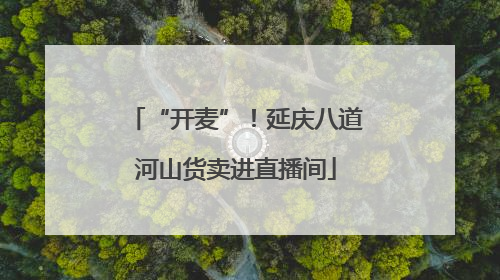 “开麦”！延庆八道河山货卖进直播间