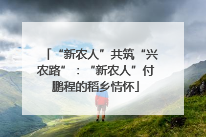 “新农人”共筑“兴农路”：“新农人”付鹏程的稻乡情怀