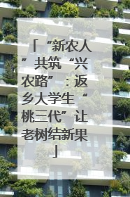 “新农人”共筑“兴农路”：返乡大学生“桃三代”让老树结新果