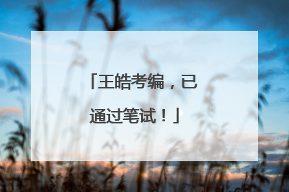 王皓考编，已通过笔试！