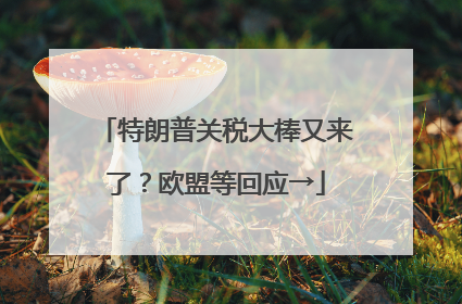 特朗普关税大棒又来了？欧盟等回应→