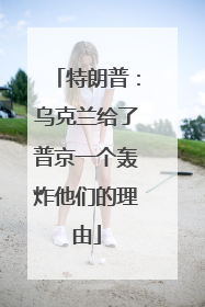 特朗普：乌克兰给了普京一个轰炸他们的理由