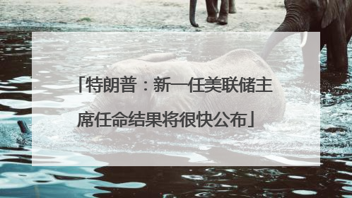 特朗普：新一任美联储主席任命结果将很快公布