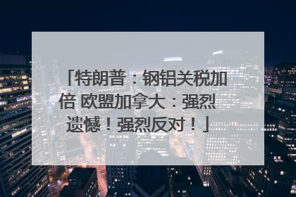 特朗普：钢铝关税加倍 欧盟加拿大：强烈遗憾！强烈反对！