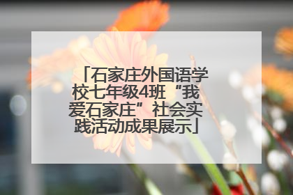 石家庄外国语学校七年级4班“我爱石家庄”社会实践活动成果展示