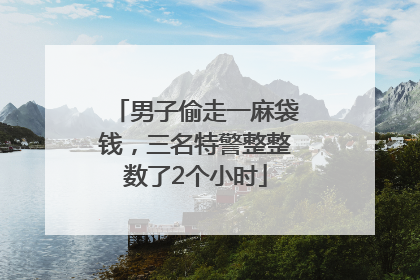 男子偷走一麻袋钱，三名特警整整数了2个小时