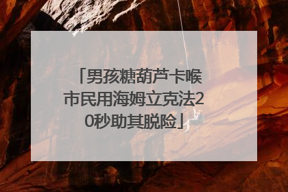 男孩糖葫芦卡喉 市民用海姆立克法20秒助其脱险