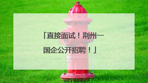 直接面试！荆州一国企公开招聘！