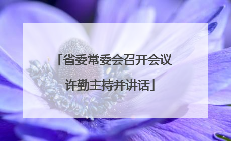 省委常委会召开会议 许勤主持并讲话