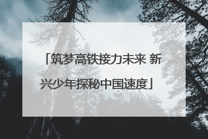 筑梦高铁接力未来 新兴少年探秘中国速度