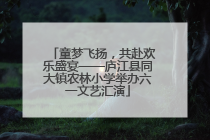 童梦飞扬，共赴欢乐盛宴——庐江县同大镇农林小学举办六一文艺汇演