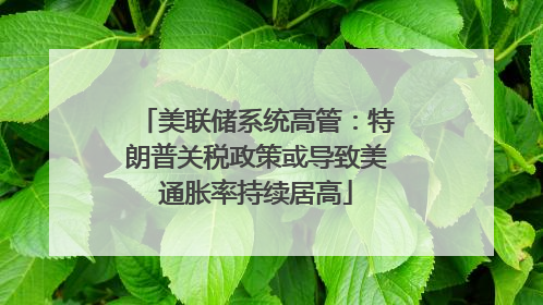 美联储系统高管：特朗普关税政策或导致美通胀率持续居高