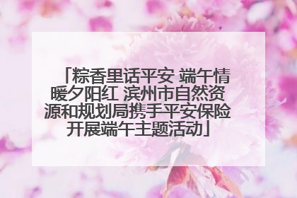 粽香里话平安 端午情暖夕阳红 滨州市自然资源和规划局携手平安保险开展端午主题活动