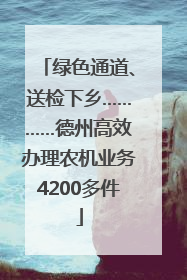 绿色通道、送检下乡…………德州高效办理农机业务4200多件