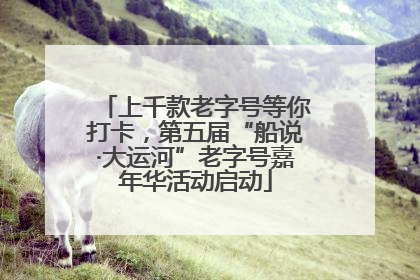 上千款老字号等你打卡，第五届“船说·大运河”老字号嘉年华活动启动
