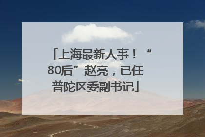 上海最新人事！“80后”赵亮，已任普陀区委副书记