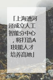 上海漕河泾成立人工智能分中心，将打造AI技能人才培养高地