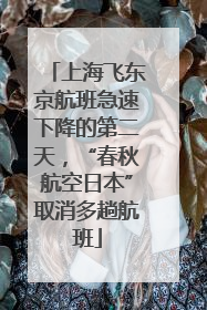 上海飞东京航班急速下降的第二天，“春秋航空日本”取消多趟航班