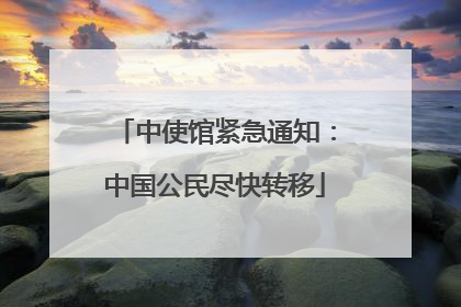 中使馆紧急通知：中国公民尽快转移