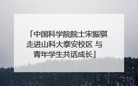 中国科学院院士宋振骐走进山科大泰安校区 与青年学生共话成长