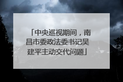 中央巡视期间，南昌市委政法委书记吴建平主动交代问题