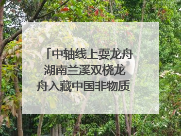 中轴线上耍龙舟 湖南兰溪双桡龙舟入藏中国非物质文化遗产馆