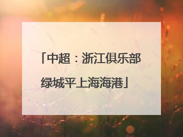 中超：浙江俱乐部绿城平上海海港