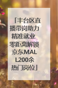 丰台区直播带岗助力精准就业 零距离解锁京东MALL200余热门岗位