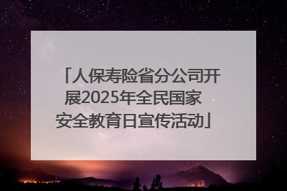 人保寿险省分公司开展2025年全民国家安全教育日宣传活动