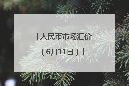 人民币市场汇价（6月11日）