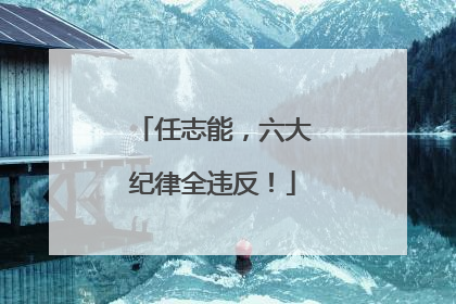 任志能，六大纪律全违反！