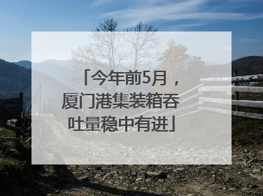 今年前5月，厦门港集装箱吞吐量稳中有进