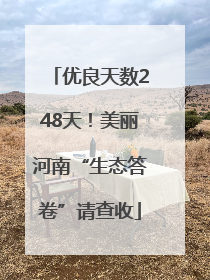优良天数248天！美丽河南“生态答卷”请查收
