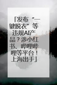 发布“一键脱衣”等违规AI产品？涉小红书、哔哩哔哩等平台！上海出手