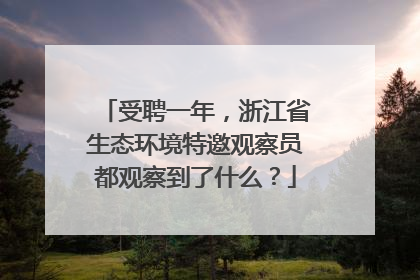 受聘一年，浙江省生态环境特邀观察员都观察到了什么？