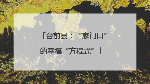 台前县：“家门口”的幸福“方程式”