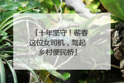 十年坚守！蕲春这位女司机，驾起乡村便民桥