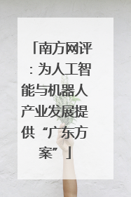 南方网评：为人工智能与机器人产业发展提供“广东方案”