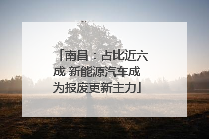南昌：占比近六成 新能源汽车成为报废更新主力